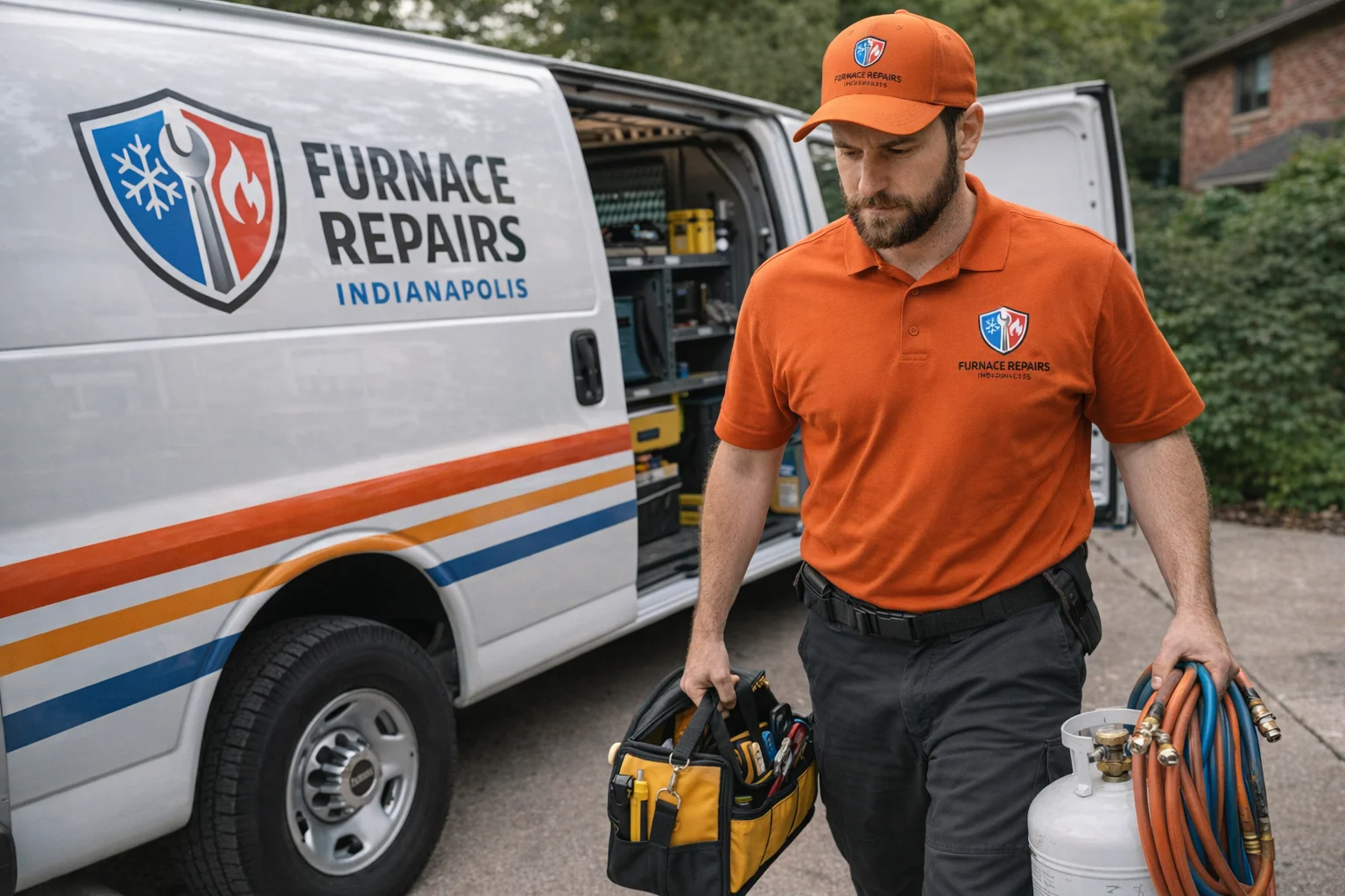Furnace Repairs Indianapolis - Technician Unloading